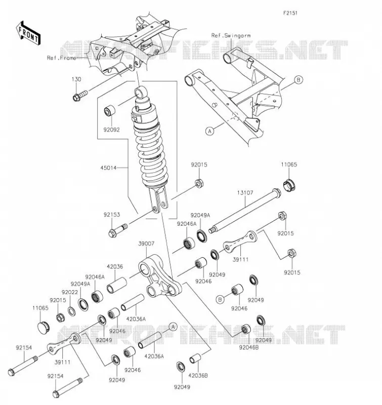 SUSPENSION/AMORTISSEUR Kawasaki MOTOS 650 2023 KLR650  KL650FPFNN