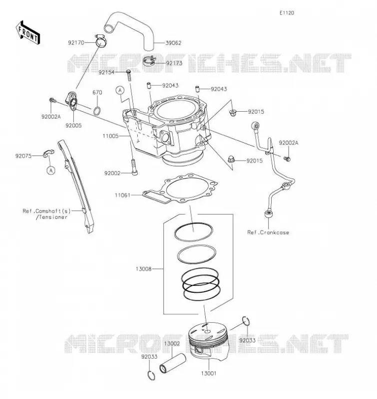 CYLINDRE/PISTON Kawasaki MOTOS 650 2023 KLR650  KL650GPFNN
