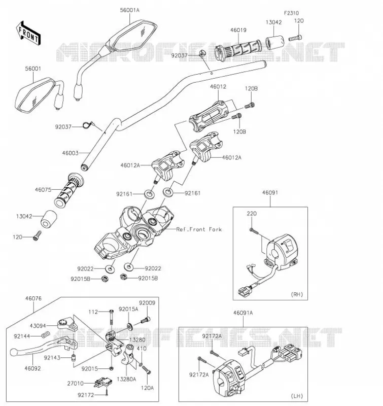 GUIDON Kawasaki MOTOS 650 2023 VERSYS 650  KLE650JPFAN