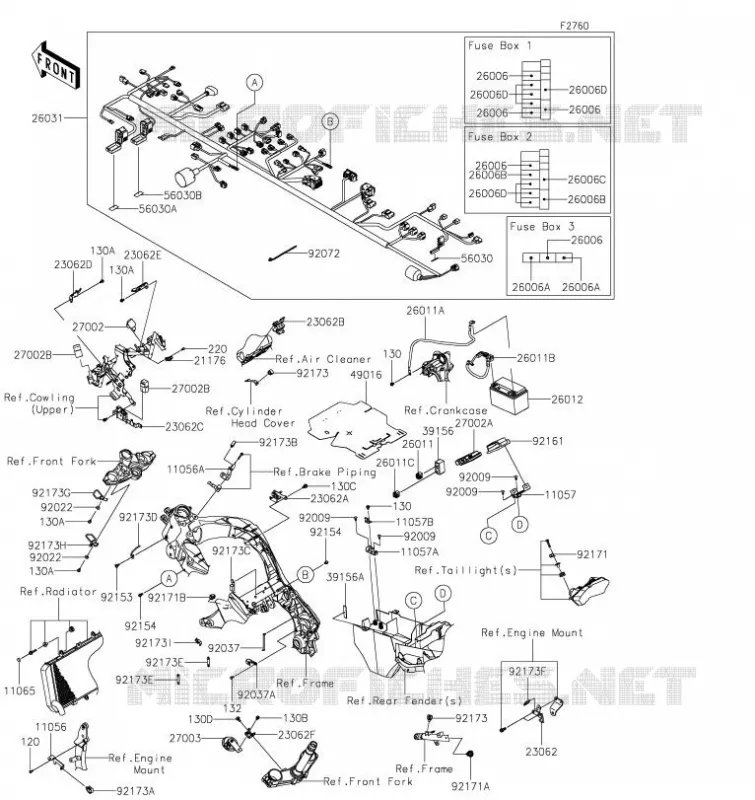 CHASSIS EQUIPMENT ELECTRIQUE Kawasaki MOTOS 1000 2023 VERSYS 1000  KLZ1000CPSNN