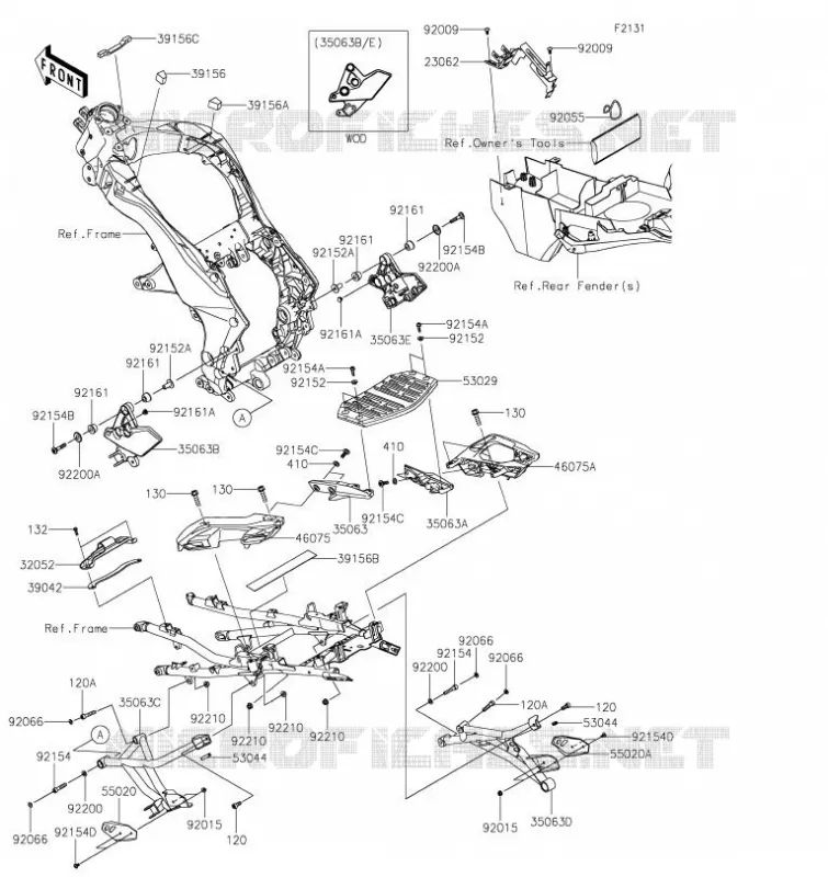 PIECE DE CADRE (COUVERTURE) Kawasaki MOTOS 1000 2023 VERSYS 1000  KLZ1000CPSNN