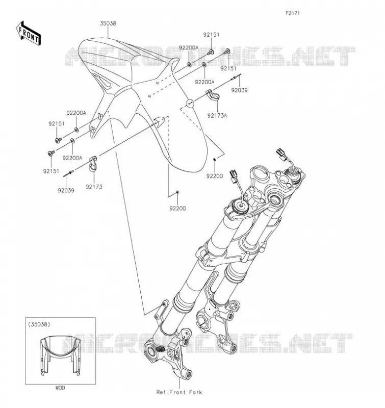 GARDE BOUE AVANT Kawasaki MOTOS 1000 2023 VERSYS 1000 SE  KLZ1000DPFNL