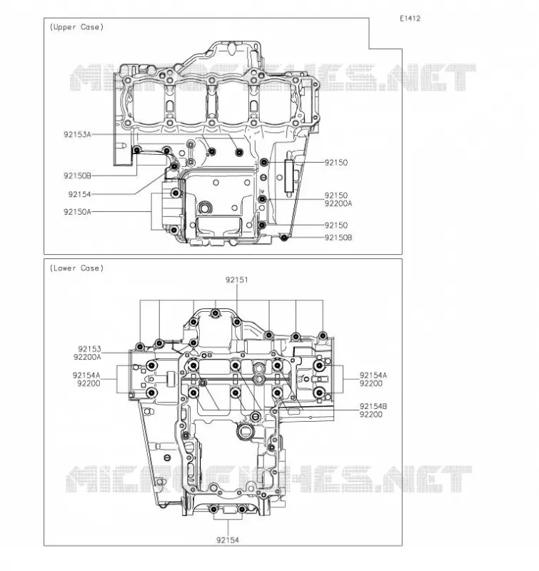 BOULON CARTER MOTEUR Kawasaki MOTOS 1000 2023 VERSYS 1000 SE  KLZ1000DPFNN