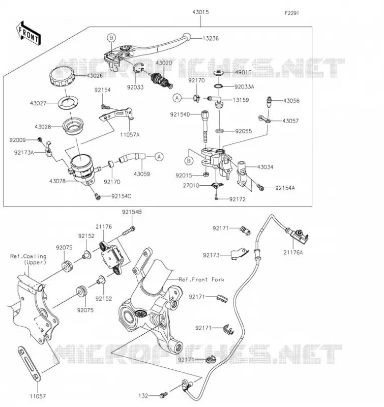 MAITRE CYLINDRE AV Kawasaki MOTOS 1000 2023 VERSYS 1000 SE  KLZ1000DPFNN