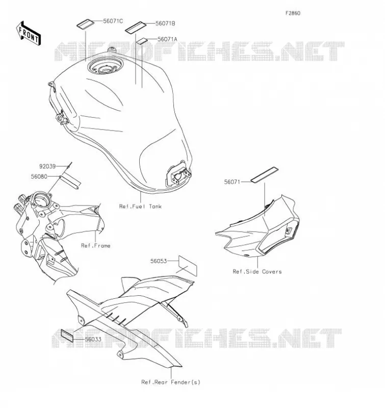 ETIQUETTES Kawasaki MOTOS 1000 2023 VERSYS 1000 SE  KLZ1000DPFNN
