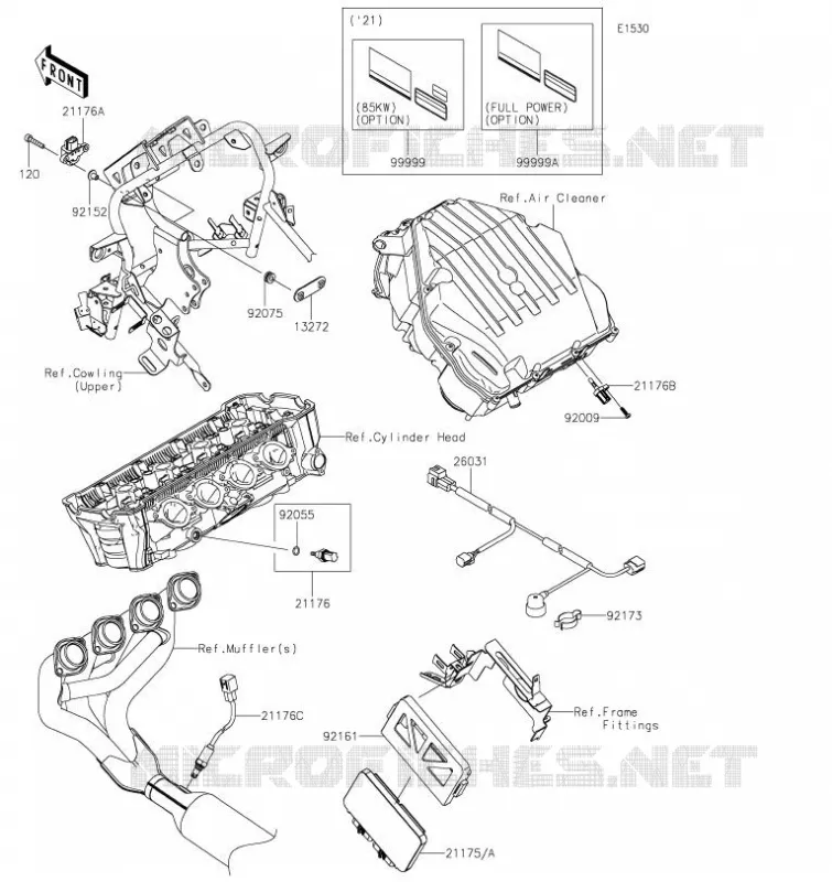 INJECTION CARBURANT Kawasaki MOTOS 1000 2023 VERSYS 1000 SE  KLZ1000DPFNN