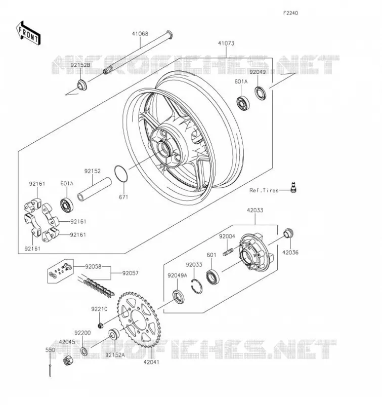 MOYEU ARRIERE Kawasaki MOTOS 1000 2023 VERSYS 1000 SE  KLZ1000DPFNN