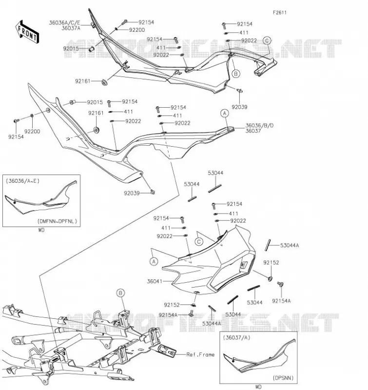 CACHE LAT&Eacute;RAL Kawasaki MOTOS 1000 2023 VERSYS 1000 SE  KLZ1000DPSNN