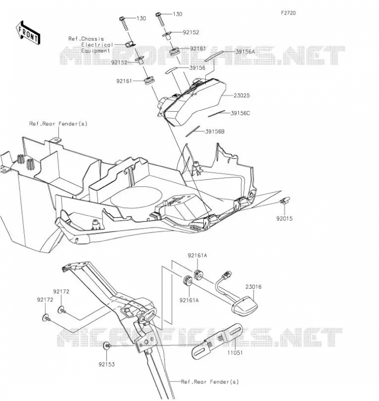 FEUX ARRI&Egrave;RE(S) Kawasaki MOTOS 1000 2023 VERSYS 1000 SE  KLZ1000DPSNN