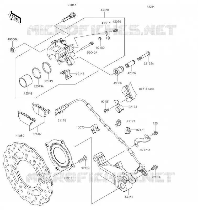 FREIN ARRIERE Kawasaki MOTOS 1000 2023 VERSYS 1000 SE  KLZ1000DPSNN