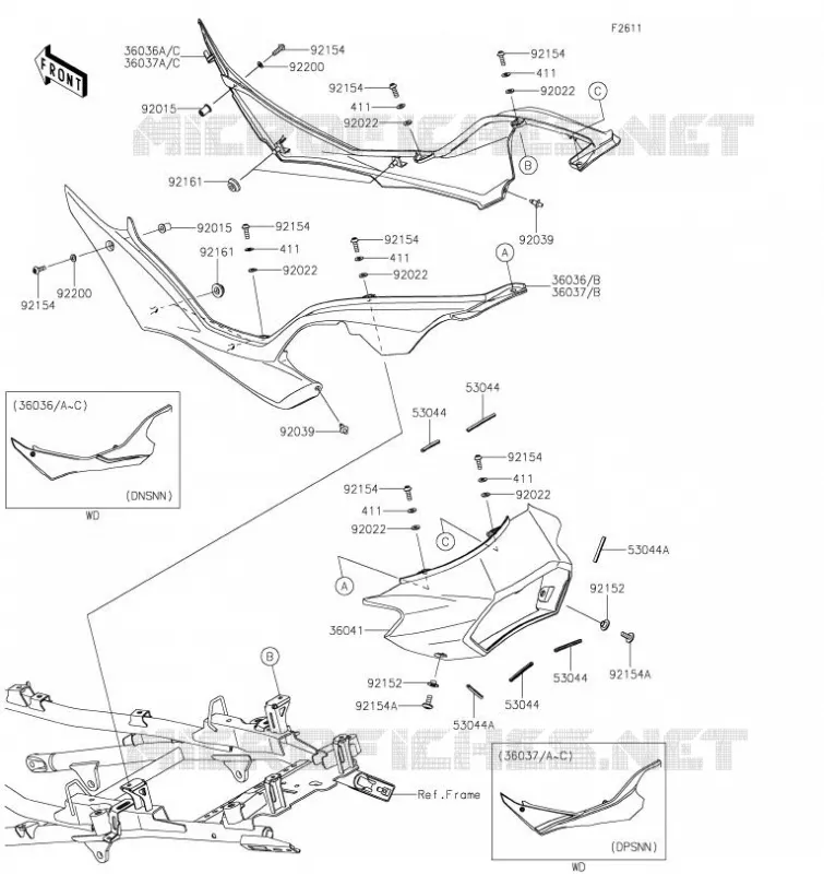 CACHE LAT&Eacute;RAL Kawasaki MOTOS 1000 2023 VERSYS 1000 SE  KLZ1000DPSNN