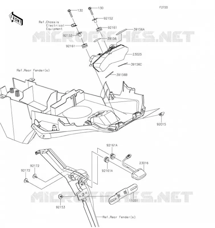 FEUX ARRI&Egrave;RE(S) Kawasaki MOTOS 1000 2023 VERSYS 1000 SE  KLZ1000DPSNN