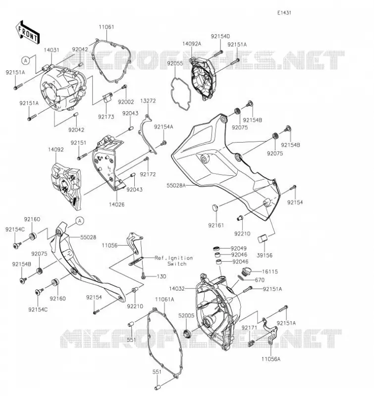 COUVERCLES MOTEUR Kawasaki MOTOS 1000 2023 VERSYS 1000 S  KLZ1000EPSNN