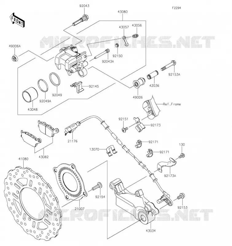 FREIN ARRIERE Kawasaki MOTOS 1000 2023 VERSYS 1000 S  KLZ1000EPSNN