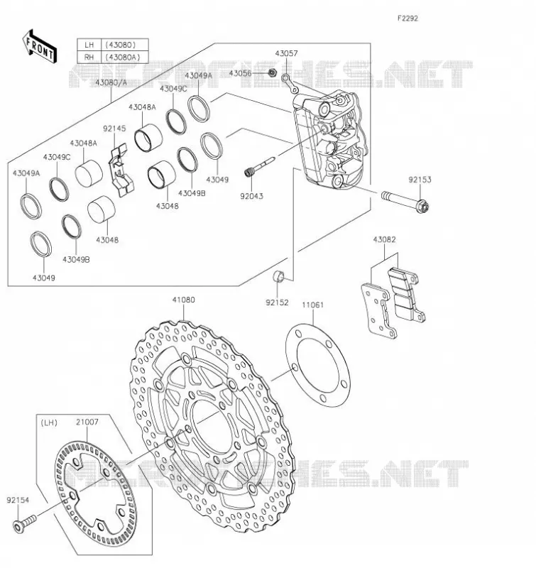 FREIN AVANT Kawasaki MOTOS 1000 2022 Z1000  ZR1000HNFNN