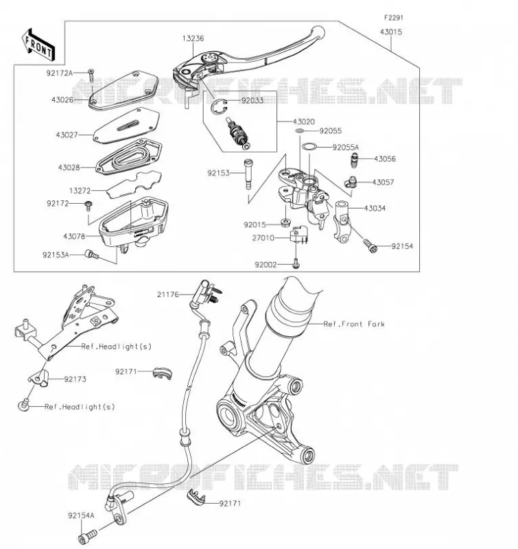 MAITRE CYLINDRE AV Kawasaki MOTOS 1000 2022 Z1000  ZR1000HNFNN