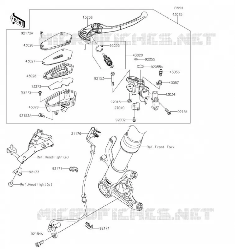 MAITRE CYLINDRE AV Kawasaki MOTOS 1000 2023 Z1000  ZR1000HPFNN