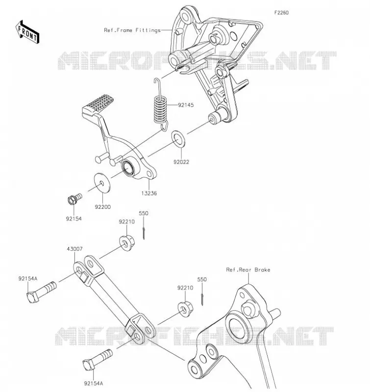 PEDALE DE FREIN Kawasaki MOTOS 1000 2023 Z1000  ZR1000HPFNN