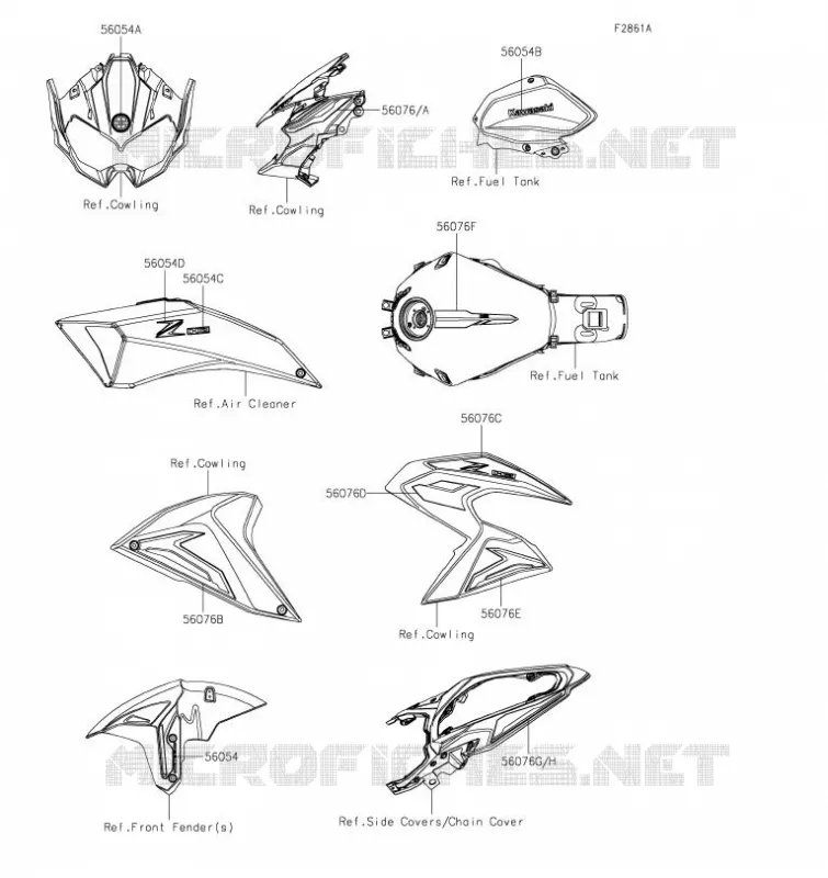 AUTOCOLLANT Kawasaki MOTOS 1000 2023 Z H2  ZR1000KPFAL