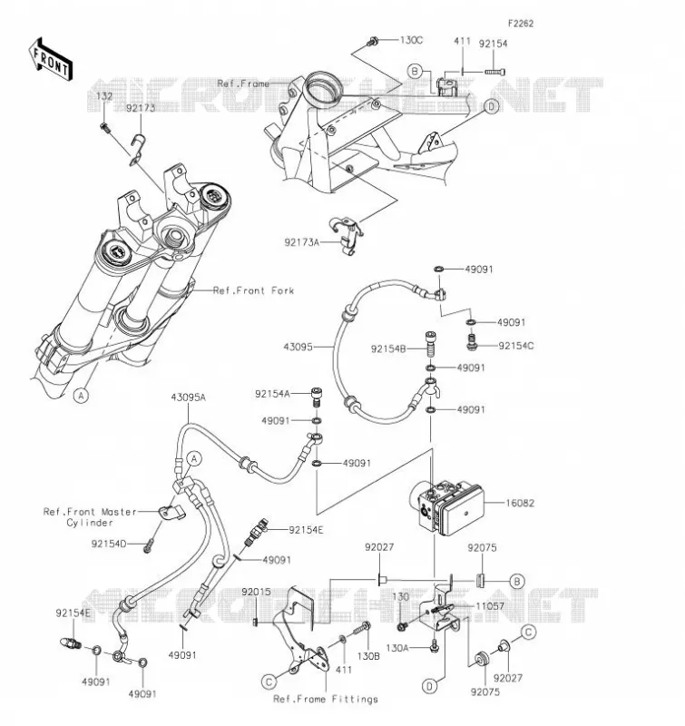 DURITE DE FREIN Kawasaki MOTOS 1000 2023 Z H2 SE  ZR1000LPFNL