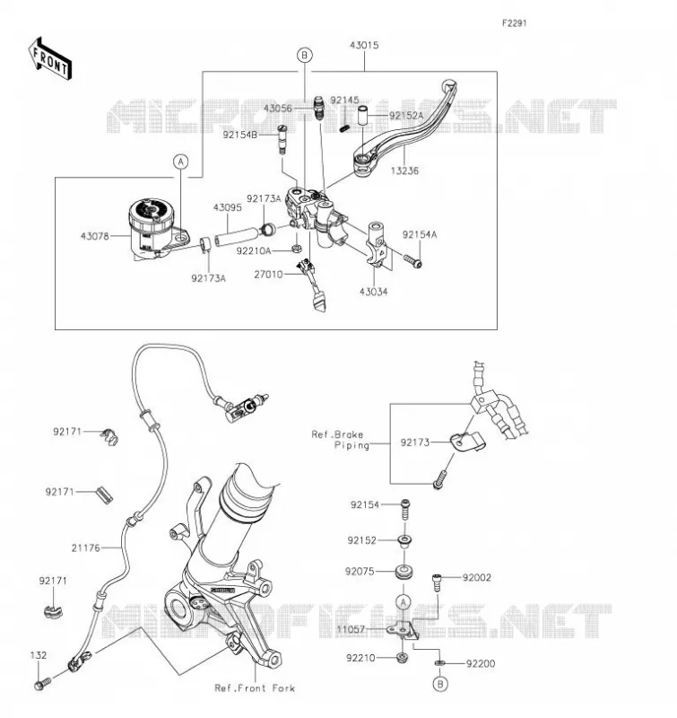 MAITRE CYLINDRE AV Kawasaki MOTOS 1000 2023 Z H2 SE  ZR1000LPFNN