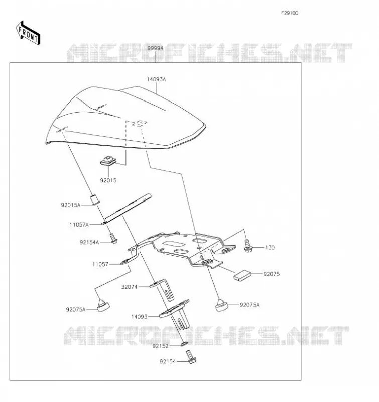 ACCESSOIRE(Pillion Seat Cover) Kawasaki MOTOS 1000 2023 Z H2 SE  ZR1000RPFNN