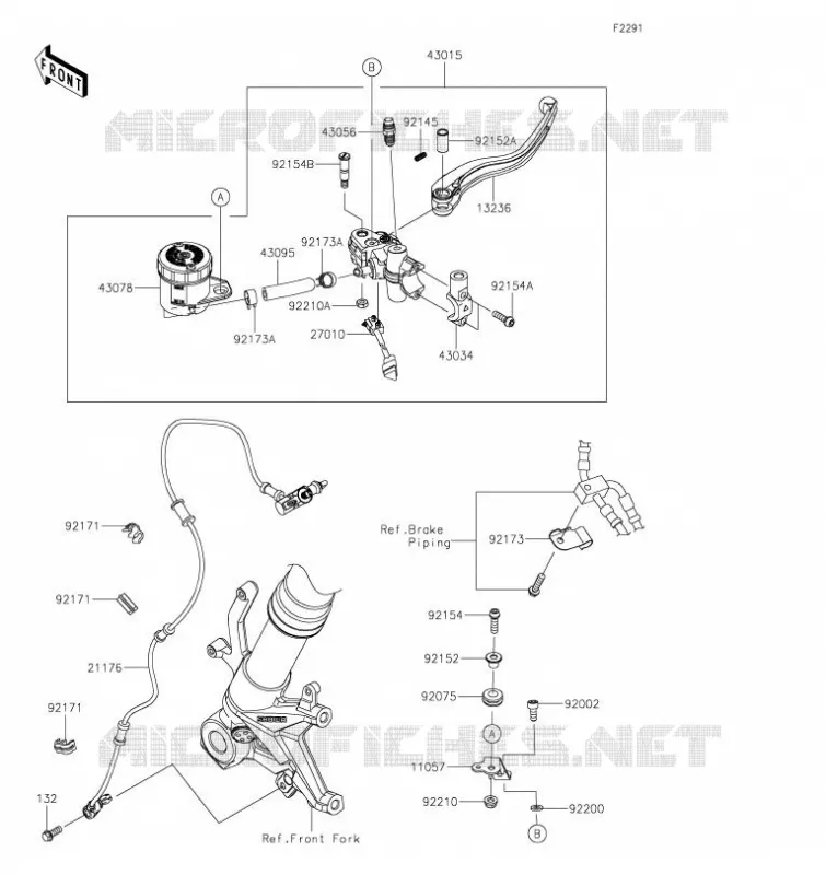 MAITRE CYLINDRE AV Kawasaki MOTOS 1000 2023 Z H2 SE  ZR1000RPFNN