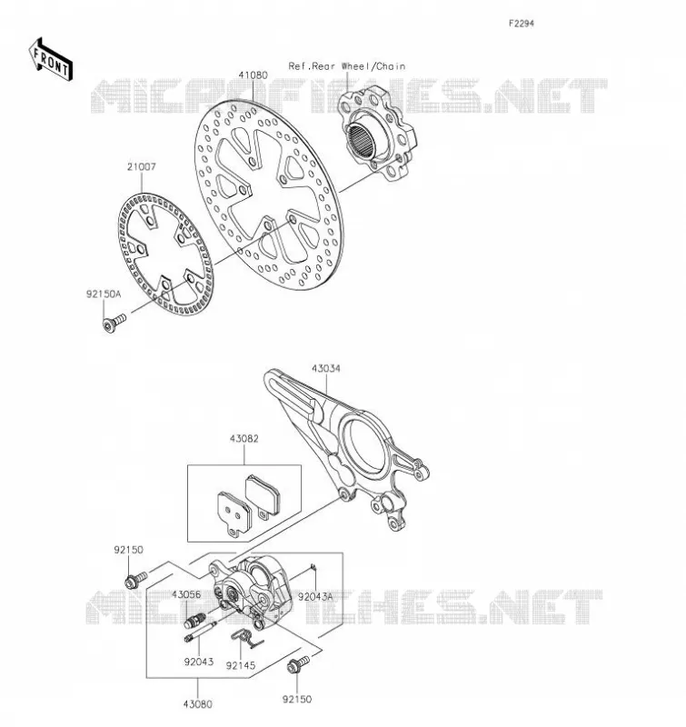 FREIN ARRIERE Kawasaki MOTOS 1000 2023 NINJA H2  ZX1002JPFNL