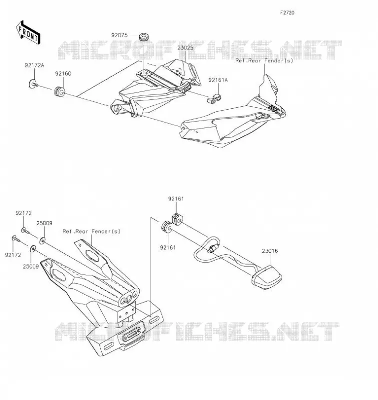 FEUX ARRI&Egrave;RE(S) Kawasaki MOTOS 1000 2023 NINJA H2  ZX1002JPFNN