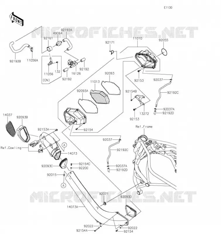 FILTRE A AIR Kawasaki MOTOS 1000 2023 NINJA H2  ZX1002JPFNN