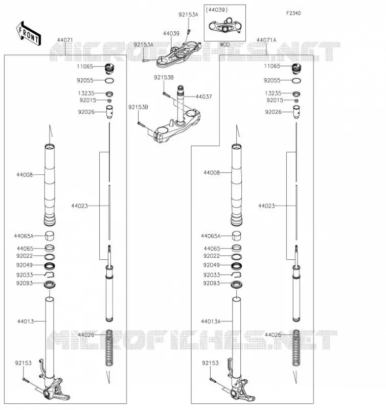 FOURCHE Kawasaki MOTOS 1000 2023 NINJA H2  ZX1002JPFNN