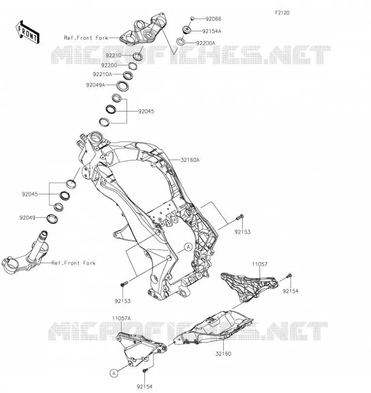 CADRE Kawasaki MOTOS 1000 2023 NINJA 1000SX  ZX1002KPFAL