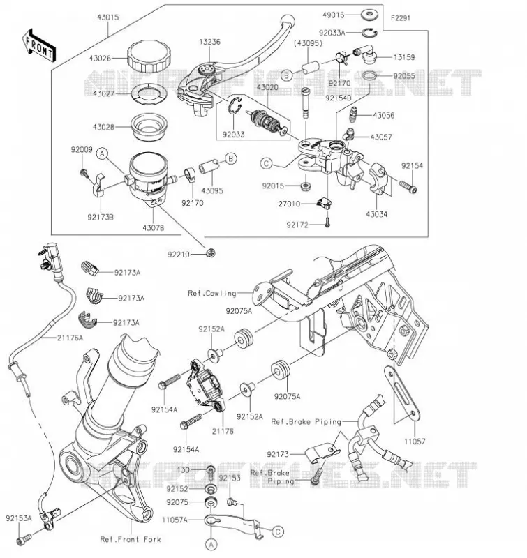 MAITRE CYLINDRE AV Kawasaki MOTOS 1000 2023 NINJA 1000SX  ZX1002KPFAL
