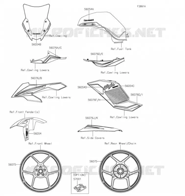 AUTOCOLLANT(GREEN) Kawasaki MOTOS 1000 2023 NINJA 1000SX  ZX1002KPFAL