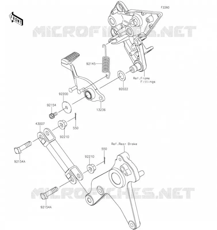 PEDALE DE FREIN/TORQUE LINK Kawasaki MOTOS 1000 2023 NINJA 1000SX  ZX1002KPFAL