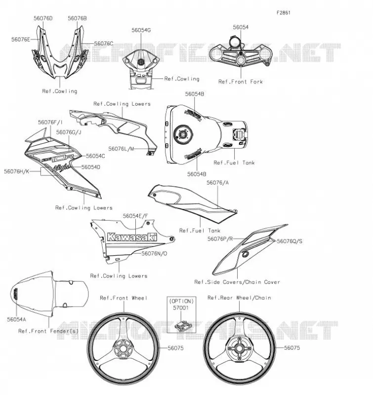 AUTOCOLLANT(GREEN) Kawasaki MOTOS 1000 2022 NINJA ZX-10R  ZX1002LNFAL
