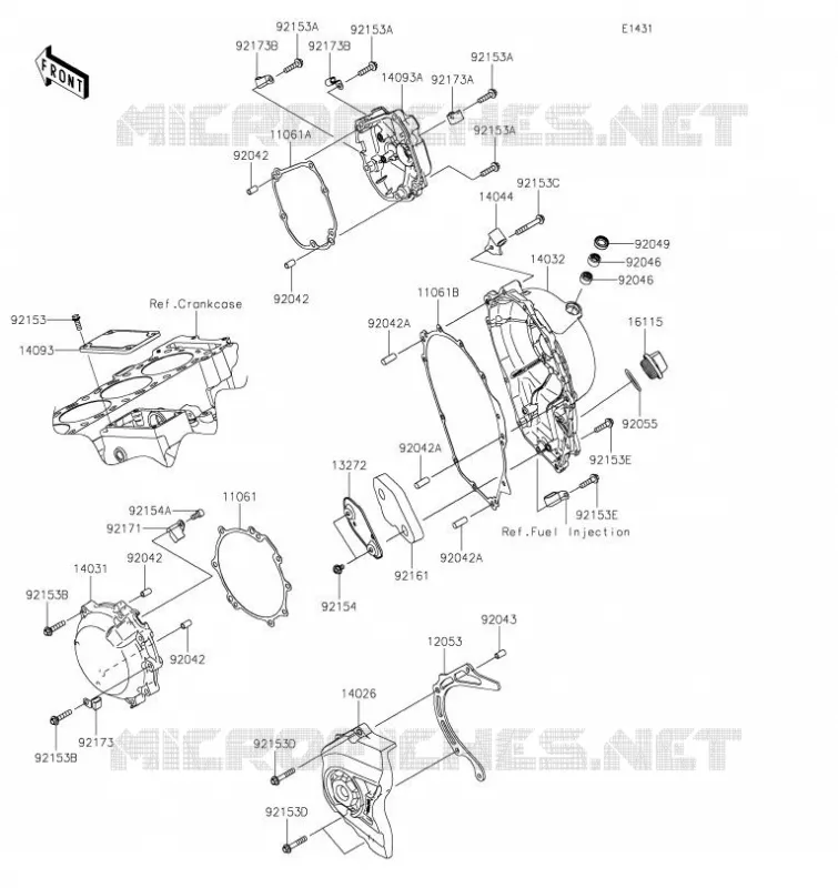 COUVERCLES MOTEUR Kawasaki MOTOS 1000 2022 NINJA ZX-10R  ZX1002LNFAL