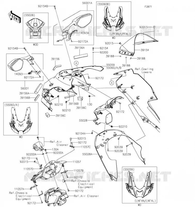 CARENAGE Kawasaki MOTOS 1000 2023 NINJA ZX-10R  ZX1002LPFAL