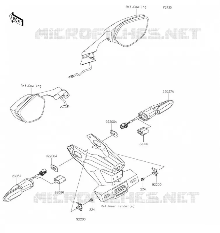 CLIGNOTANTS Kawasaki MOTOS 1000 2023 NINJA ZX-10R  ZX1002LPFAL