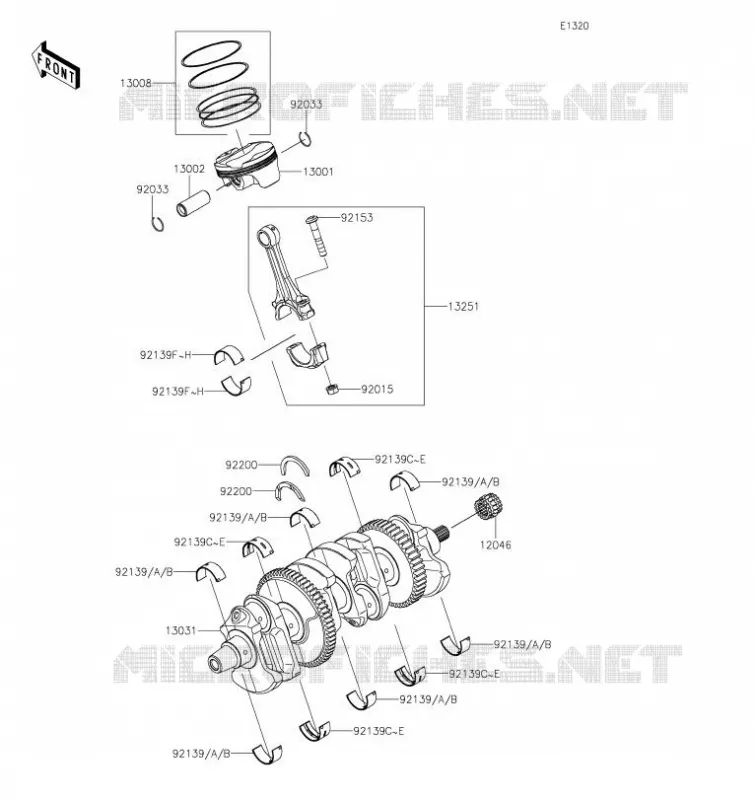 VILEBREQUIN/PISTON Kawasaki MOTOS 1000 2023 NINJA ZX-10R  ZX1002LPFAL