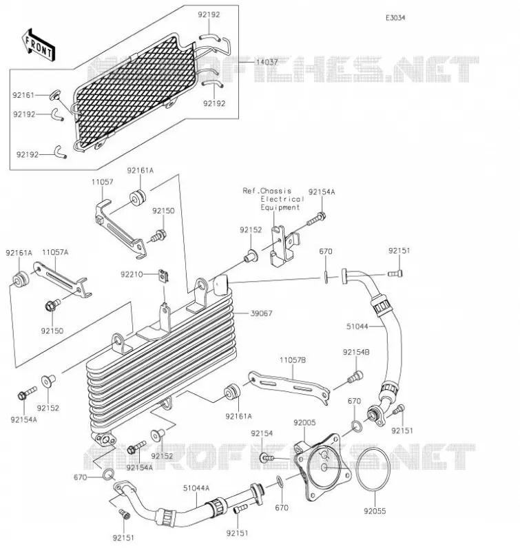 RADIATEUR D'HUILE Kawasaki MOTOS 1000 2023 NINJA ZX-10R  ZX1002MPFAL