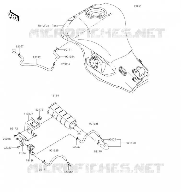 SYSTEME D'EVAPORATION CARBURANT Kawasaki MOTOS 1000 2023 NINJA ZX-10R  ZX1002MPFAL