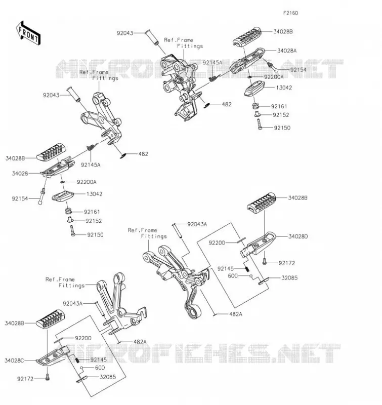REPOSE PIED Kawasaki MOTOS 1000 2023 NINJA H2 SX  ZX1002PPFNN