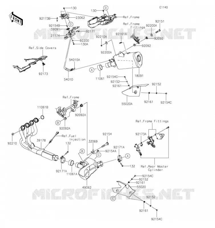 &Eacute;CHAPPEMENT Kawasaki MOTOS 636 2023 NINJA ZX-6R  ZX636GPSAL