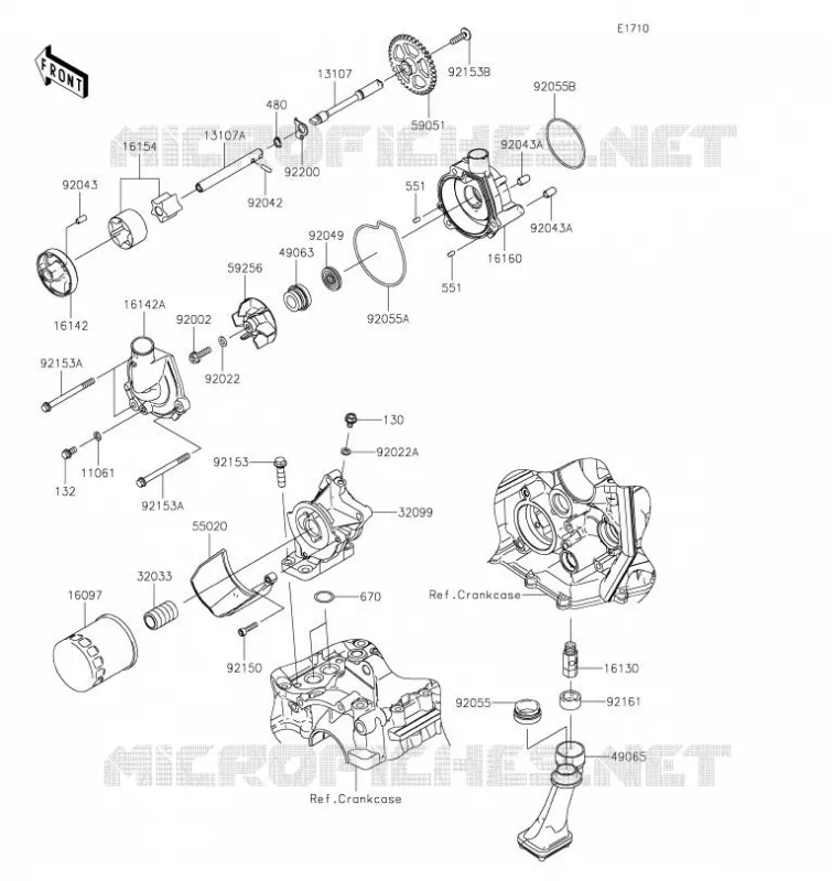 POMPE A HUILE/FILTRE &Agrave; HUILE Kawasaki MOTOS 636 2023 NINJA ZX-6R  ZX636GPSAL