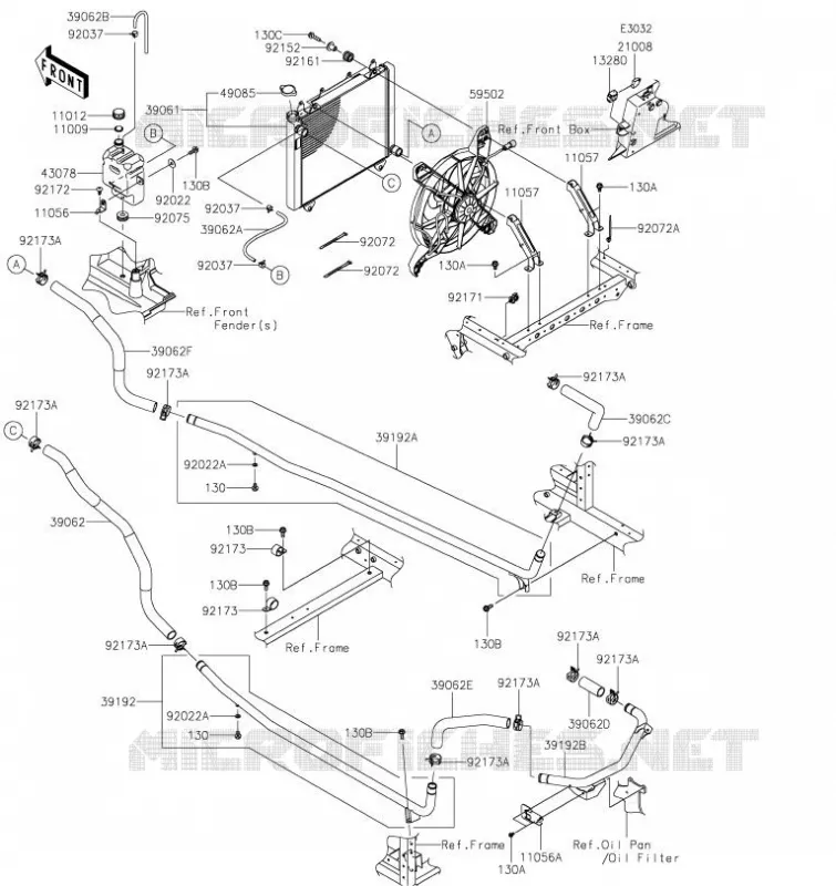 RADIATEUR Kawasaki SSV 1000 2023 MULE PRO-DX  KDF1000APFNN