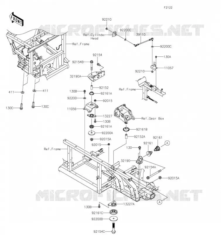 SUPPORT MOTEUR Kawasaki SSV 1000 2023 MULE PRO-DX  KDF1000APFNN