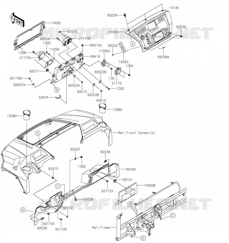 BOITE AVANT Kawasaki SSV 1000 2023 MULE PRO-DXT  KDT1000BPFNN