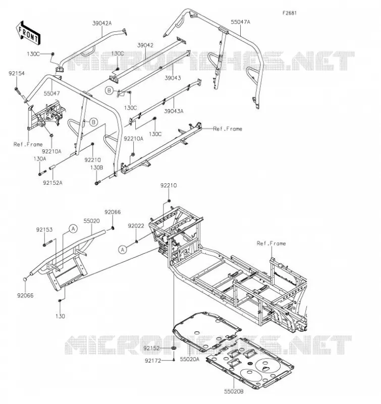 PROTECTION/CHASSIS CAB Kawasaki SSV 1000 2023 MULE PRO-DXT  KDT1000BPFNN