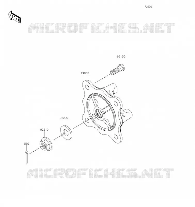 MOYEUX / FREINS AVANT Kawasaki SSV 1000 2023 MULE PRO-DXT  KDT1000CPFNN